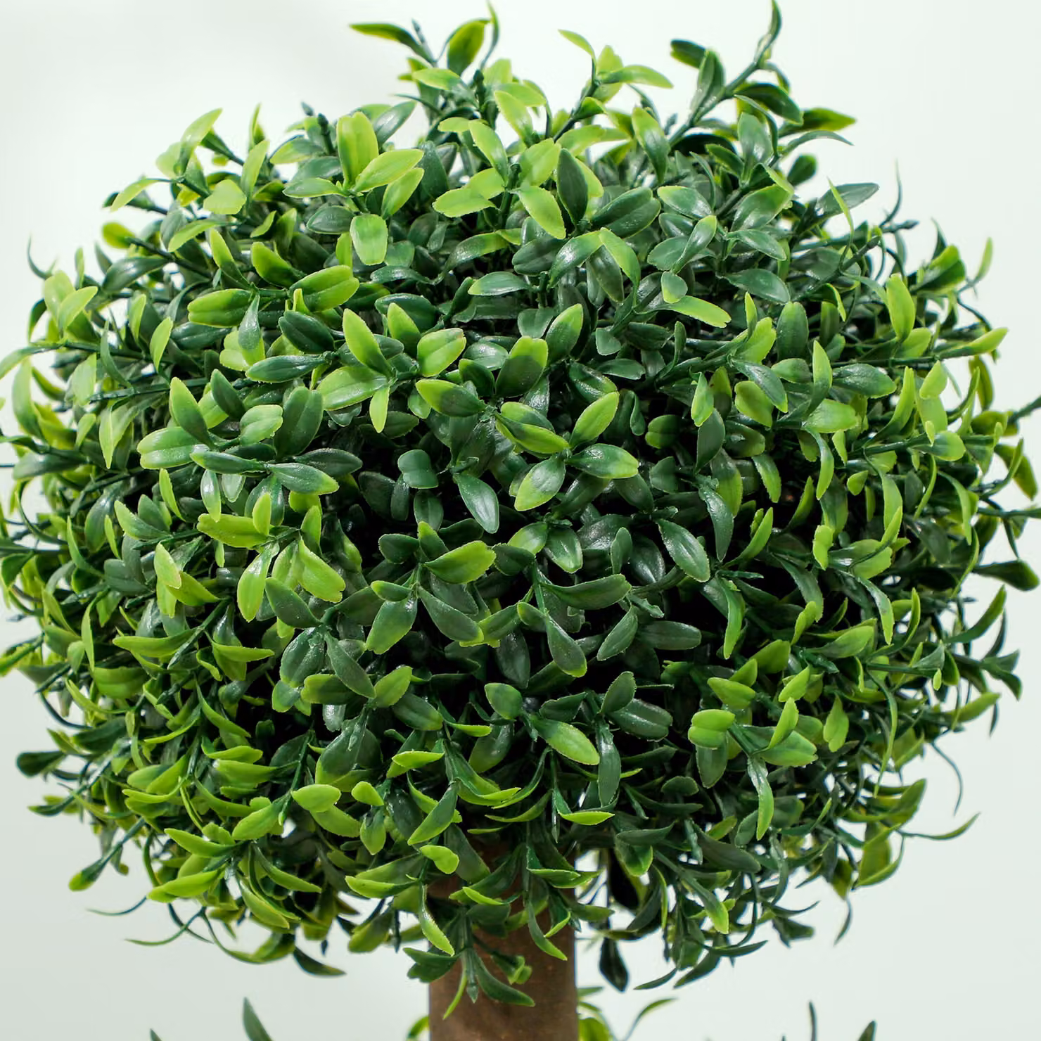 HOMCOM Set of 2 Green Artificial Topiary Ball-shaped Boxwood Trees in Concrete Pots, Height: 100 cm – 7