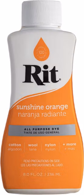 Rit All Purpose Fabric Liquid Dye for Natural Fibres in Sunshine Orange