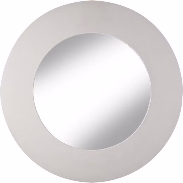 Nielsen Design Modern Round Wooden Wall Mirror in Light Grey, Diameter: 90 cm – 1