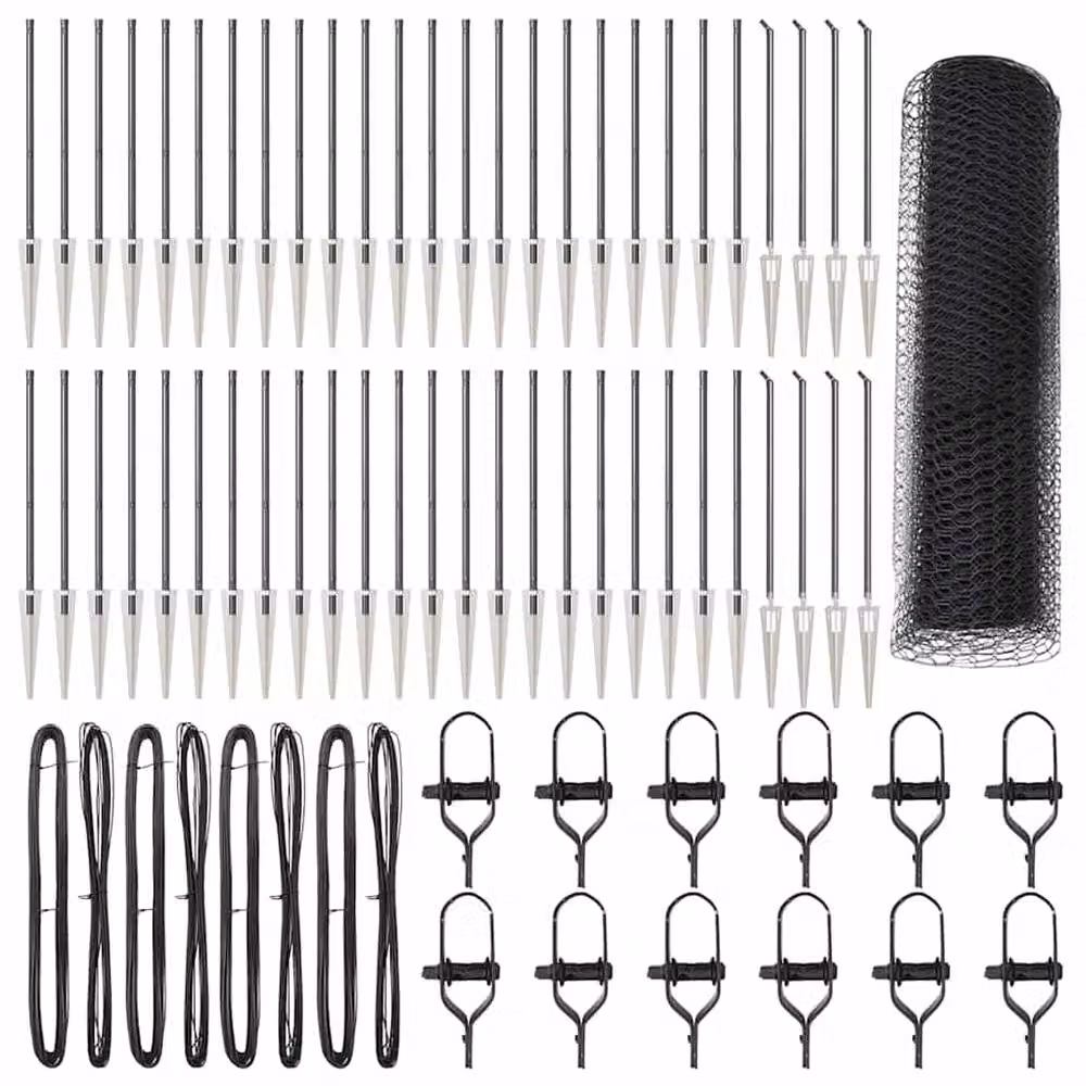 Berkfield Home Grey Powder-Coated Steel Hexagon Fence, W: 40 cm, L: 100 m – 2