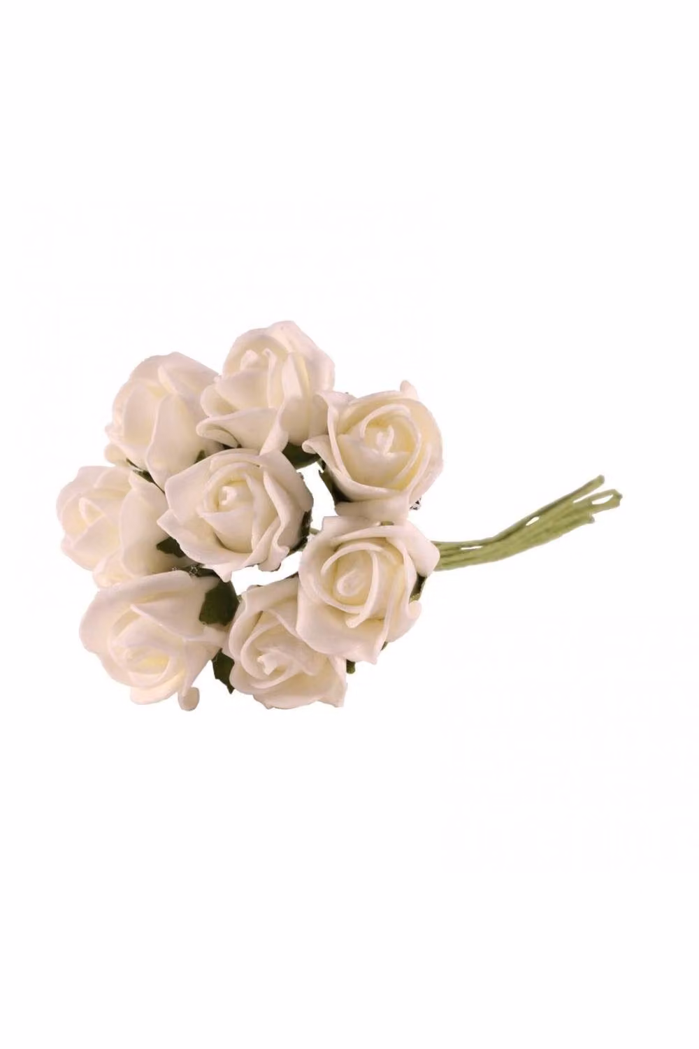 KDMD 4 Pack of White Foam Rose Bud Tea Flower Bunches for Weddings – 2