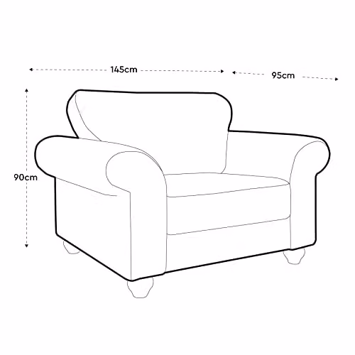 Abakus Direct Ingrid 2 Seater Snuggle Sofa in Ash Grey with Braided Chenille Fabric, W/D/H: 145 x 95 x 90 cm – 2