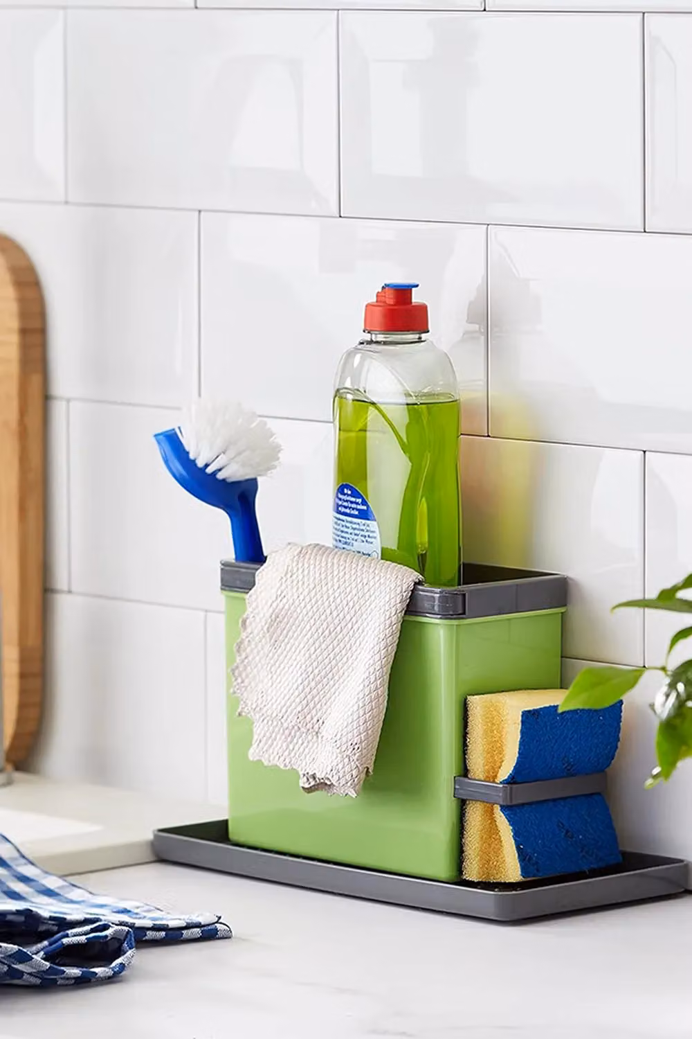 Metaltex Tidy-Tex Freestanding Kitchen Sink Organiser in Green and Grey – 2