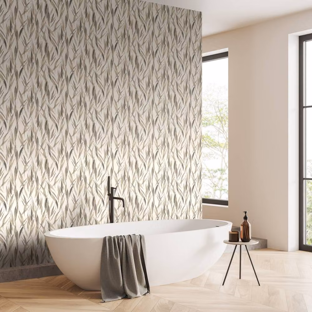 Hoopla Walls Eucalyptus Whisper Stone and Linen Botanical Floral Wallpaper in Grey, 10m Roll – 2