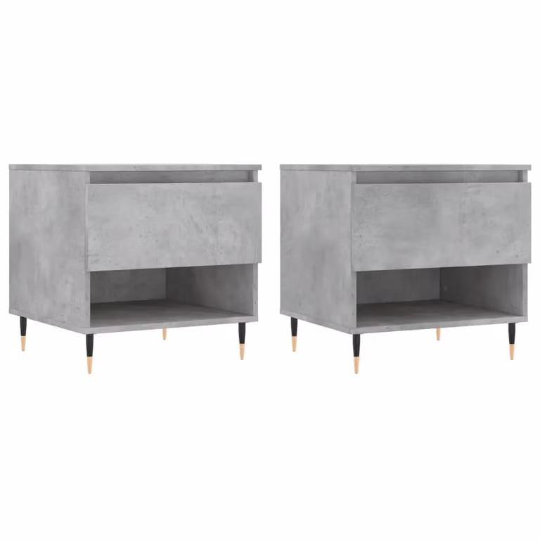 Berkfield Home Set of 2 Concrete Grey Modern Coffee Tables, W/D/H: 50 x 46 x 50 cm