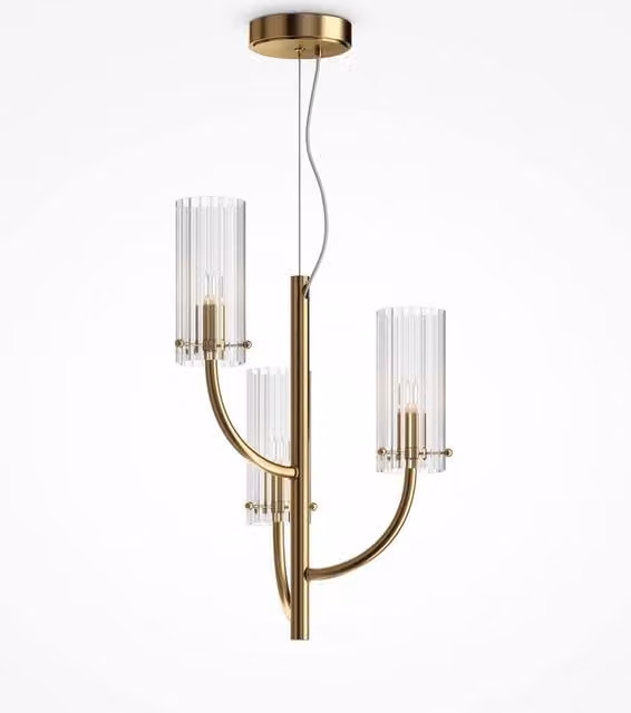 Maytoni Arco Classic 3 Light Multi Arm Pendant Ceiling Light in Gold/Brass with G9 Bulbs