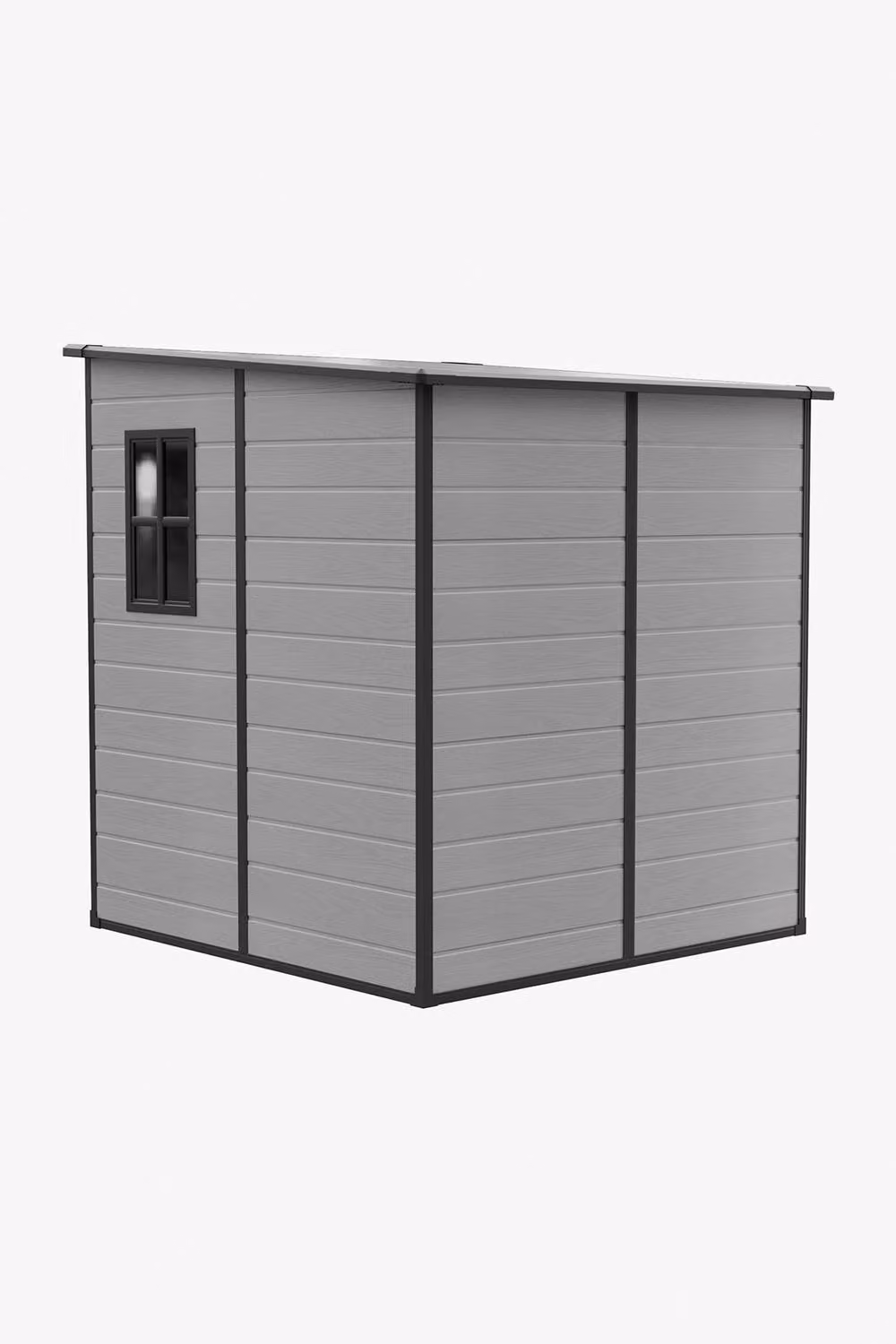 Living and Home Grey Aluminium and Plastic Pent Roof Outdoor Garden Tool Storage Shed with Double Doors, 182.88 x 182.88 cm – 3