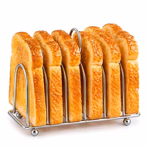 Innoteck Silver Stainless Steel Toast Rack for 6 Slices with Carry Handle