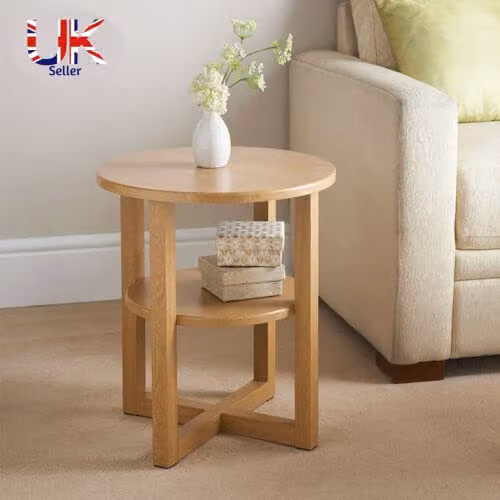Spot on dealz® Modern Round Oak Side Table in Brown – 3