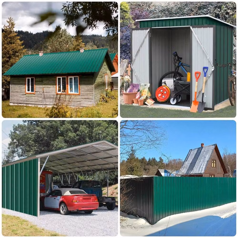 PAWNORA Mondeer Corrugated Green Steel Metal Roof Sheets – 5
