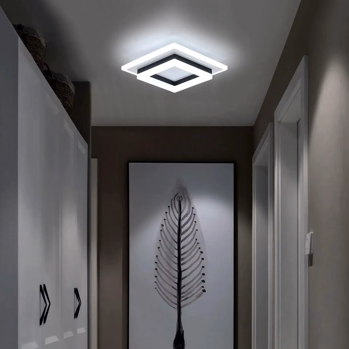 COMELY 24W Square LED Ceiling Light in Black with Cool White Light – 4