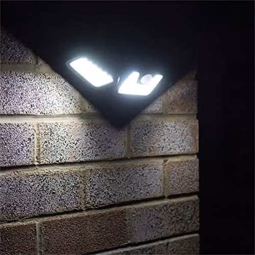 St Helens Home & Garden Solar Powered Motion Sensor Wall Security Light with 74 LEDs in Black – 2