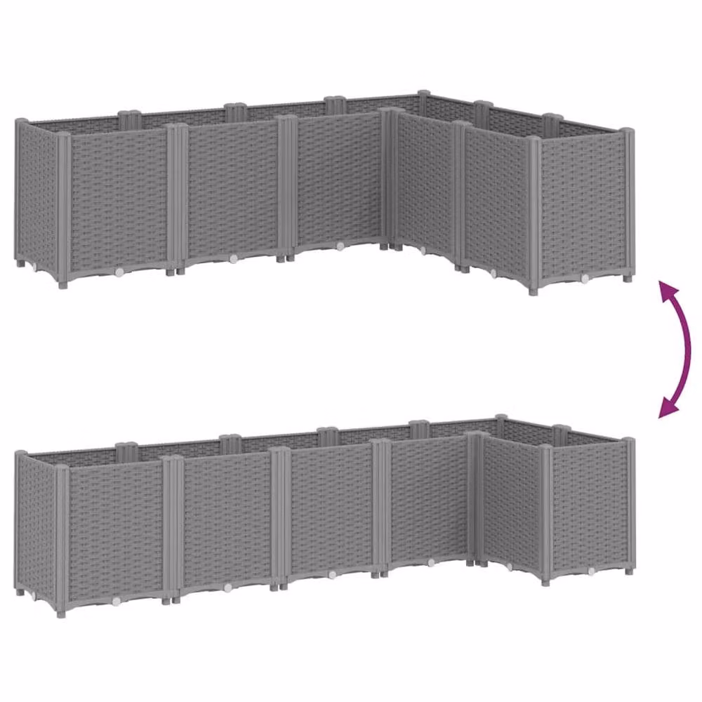 Berkfield Home Garden Planter in Grey, W/D/H: 160 x 120 x 53 cm – 3