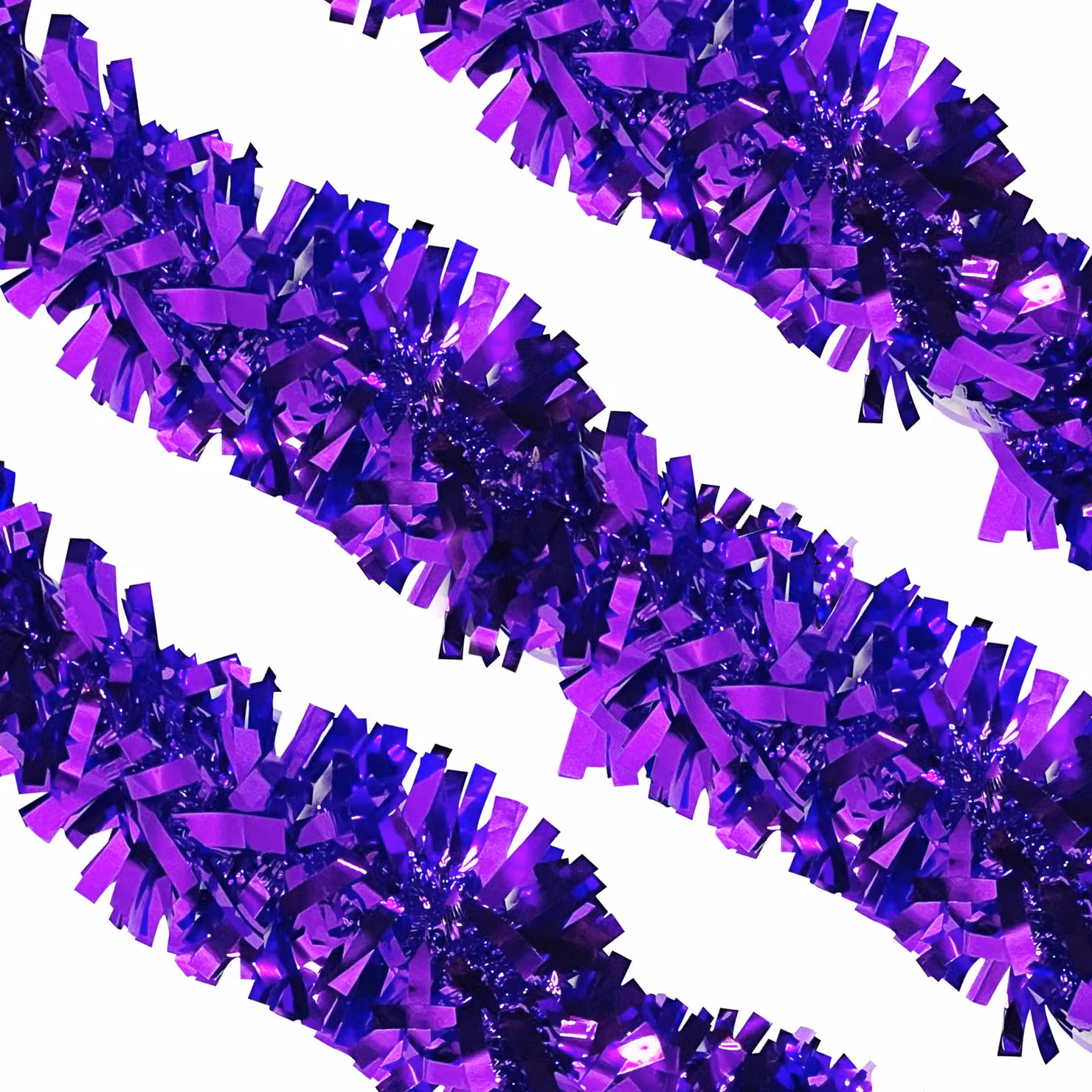 Neel Blue Shiny Metallic Chunky Tinsel Garland in Blue and Purple for Christmas and Parties – 5