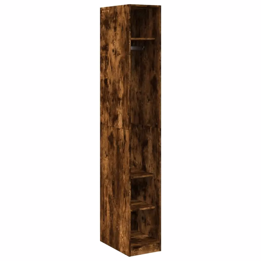 Berkfield Home Smoked Oak Wardrobe in Brown, W/D/H: 30 x 50 x 200 cm – 2