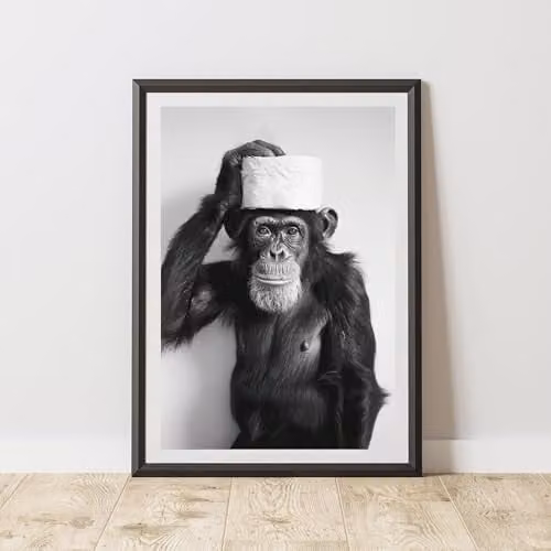 60 Second Makeover Monkey Toilet Roll Animal Print Paper Poster, A3, Multicolour