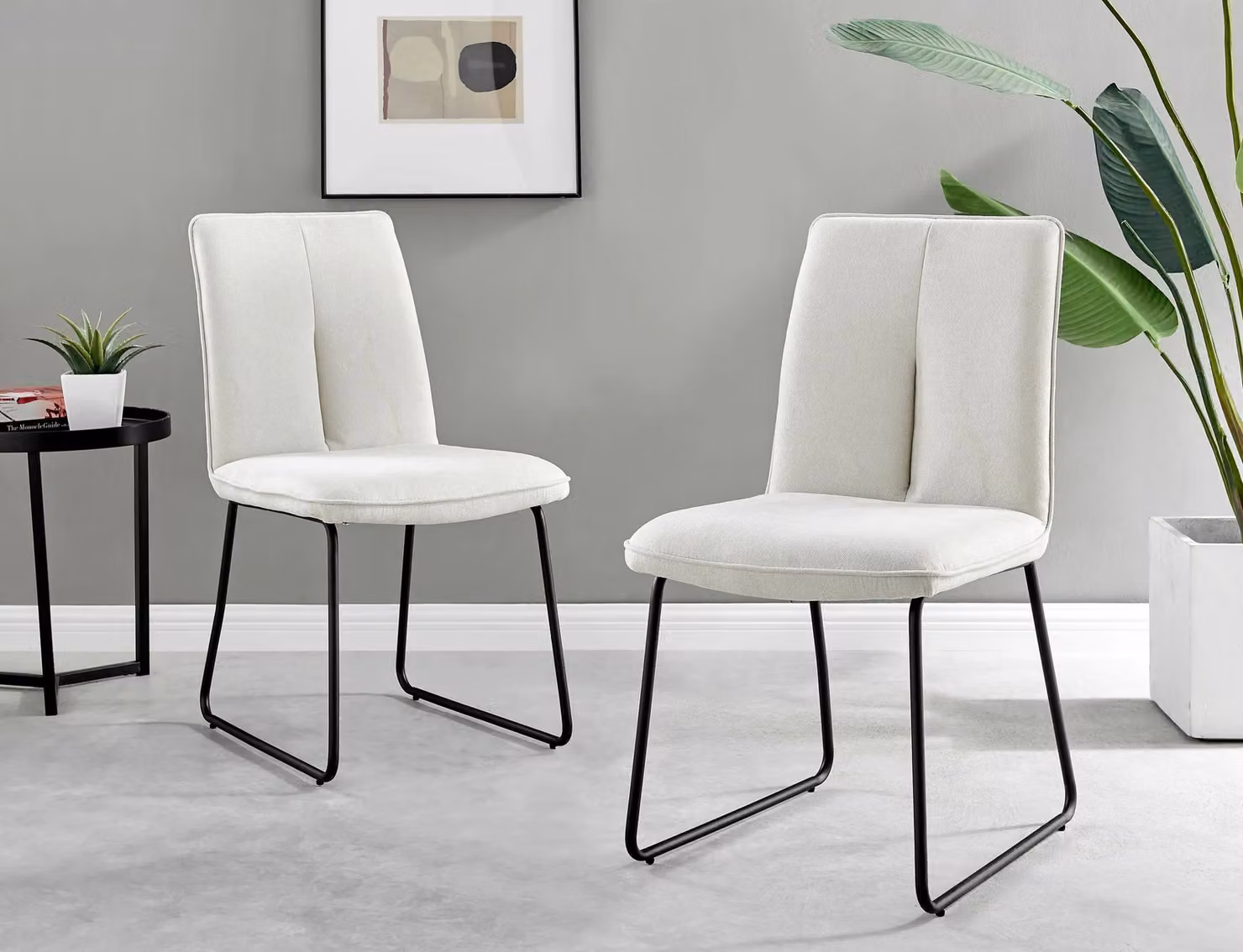 FurnitureboxUK Kylo Brown Wood Effect Rectangular Dining Table and 6 Cream Halley Fabric Chairs – 7