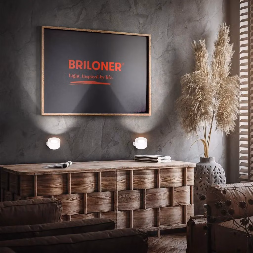Briloner White Magnetic Rechargeable LED Wall Light with Dimmable Touch Control – 8