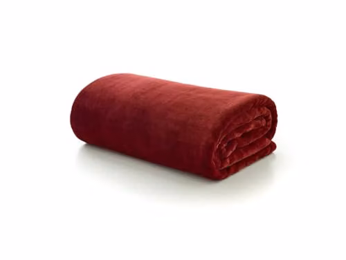 The Lyndon Company Coco Touch Fleece Throw Blanket, Cabernet Red, W/D: 180 x 140 cm