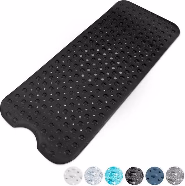 Keplin Non-Slip Machine Washable Bath Mat, Black, W/D: 100 x 40 cm – 1