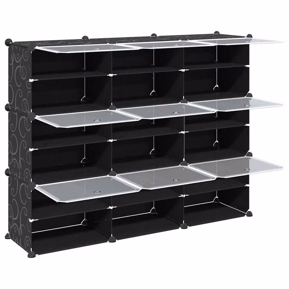 Berkfield Home 9-Cube Storage Organiser with Hinged Doors, Black – 3