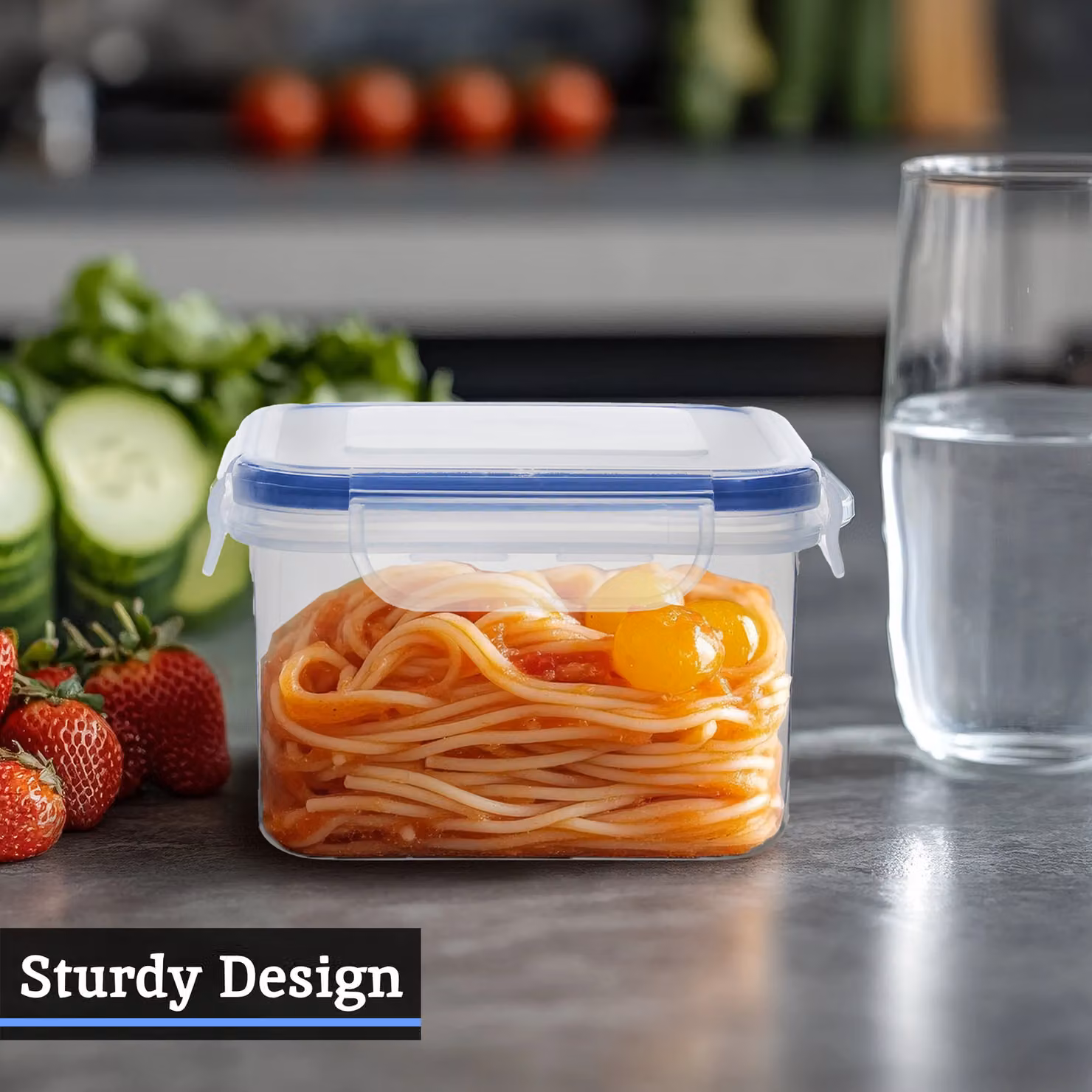 Orsina Set of 8 Airtight and Leakproof Stackable Food Storage Containers, Multicolour and Transparent Plastic – 2