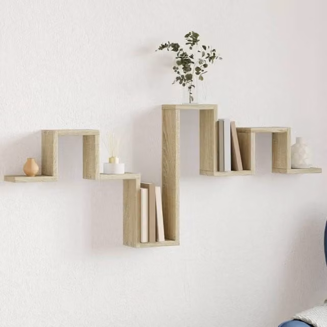 Berkfield Home Sonoma Oak Wall Shelf, Brown, W: 104.5 cm, D: 10 cm, H: 43 cm