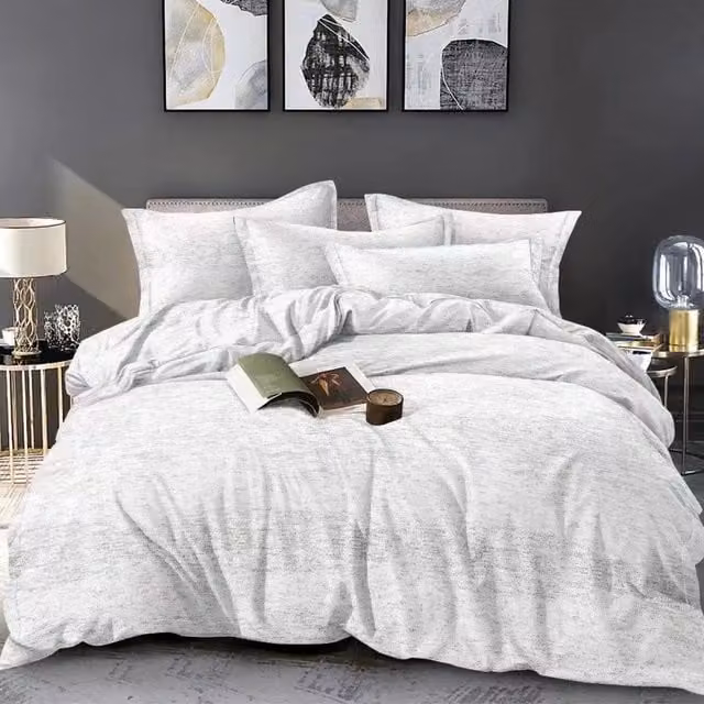 Ezysleep Silver Marl Printed Duvet Set and Pillowcase, 200cm