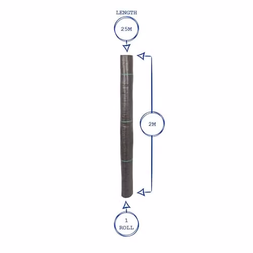 Harbour Housewares Heavy Duty Weed Control Membrane, Black, 50g/m2 – 5