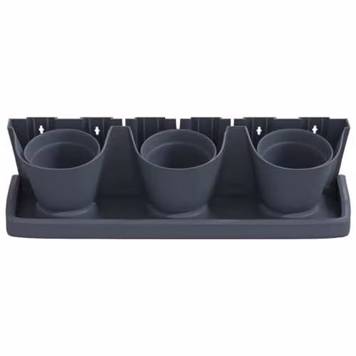 vidaXL 12-Piece Vertical Garden Planter Set in Anthracite Polypropylene with Hanging Baskets – 4