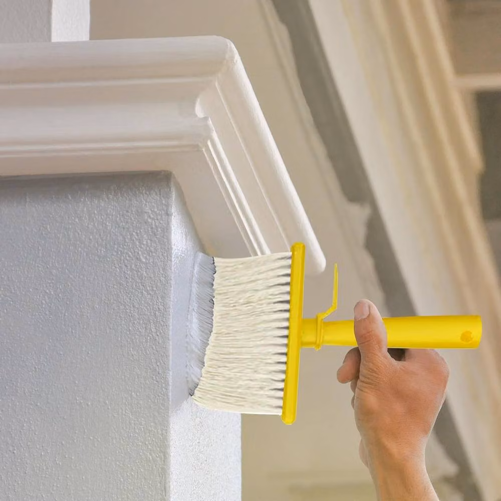 BARGAINS-GALORE Set of 2 Yellow Synthetic Flat Masonry Paint Brushes for Emulsion and Rough Surfaces – 2