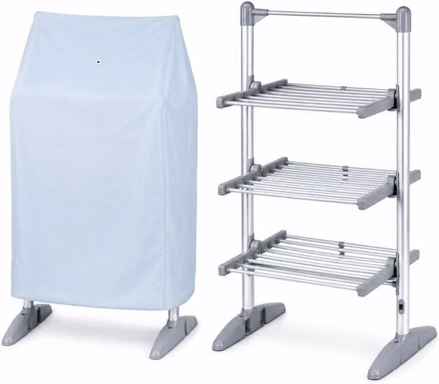 Glamhaus EcoDry Electric Heated Airer with Cover 248W in Silver
