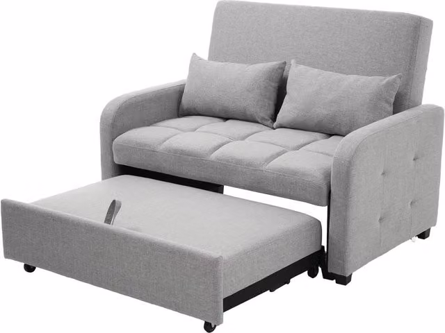 ModernLuxe Convertible Folding Sofa Bed with Adjustable Backrest and Daybed in Dark Grey – 1