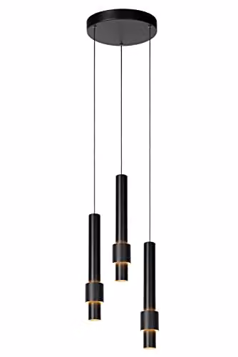 Lucide Margary Dimmable Modern LED Pendant Light, Black, Diameter: 28 cm – 1