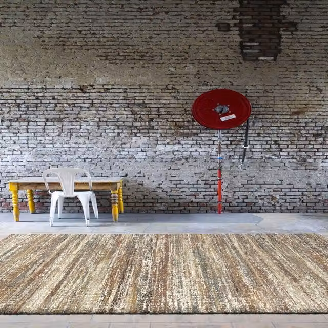 The Rug Shop UK Beige and Multicolour Modern Abstract Machine Woven Round Rug, Diameter: 200 cm