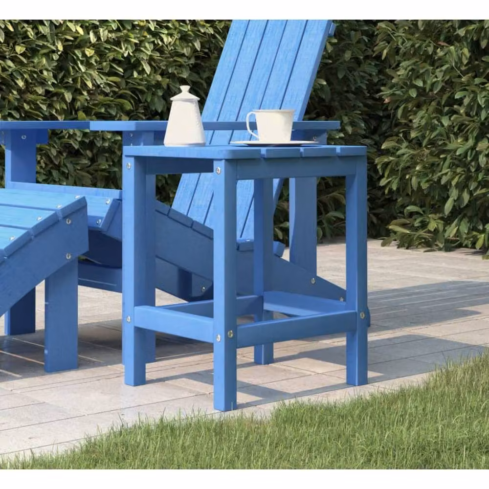 Berkfield Home Garden Adirondack Table in Aqua Blue, W/D/H: 38 x 38 x 46 cm – 2