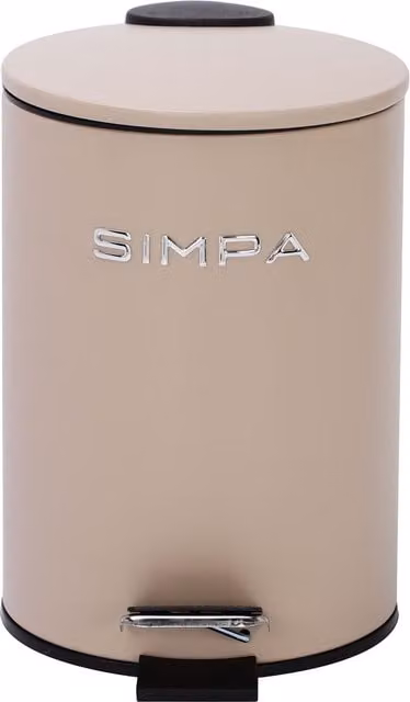 Simpa 3L Slim Soft-Closing Pedal Dustbin in Mushroom Beige