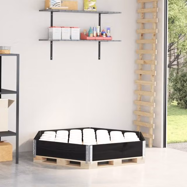Berkfield Home Hexagon Raised Bed in Black Solid Wood and Galvanised Steel, W/D/H: 160 x 160 cm