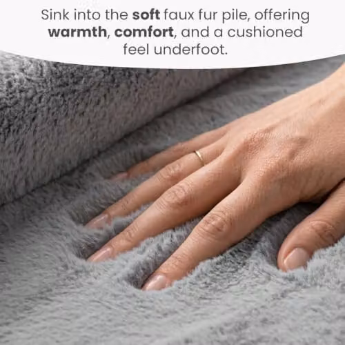 Allure Bath Fashions Softie Faux Fur Rug in Grey, W: 160 cm, L: 230 cm – 4