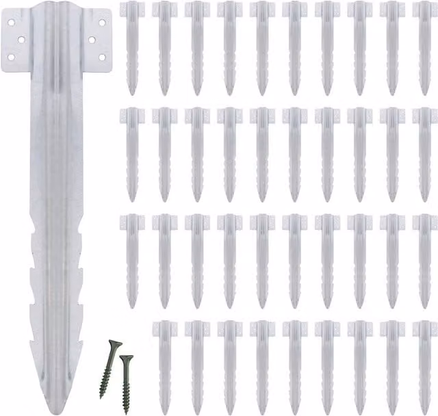 Harbour Housewares Set of 40 Galvanised Steel Angle Brackets in Silver