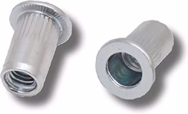 JRP Steel Flat Head Rivet Nuts M6 x 15.5 mm, Grey