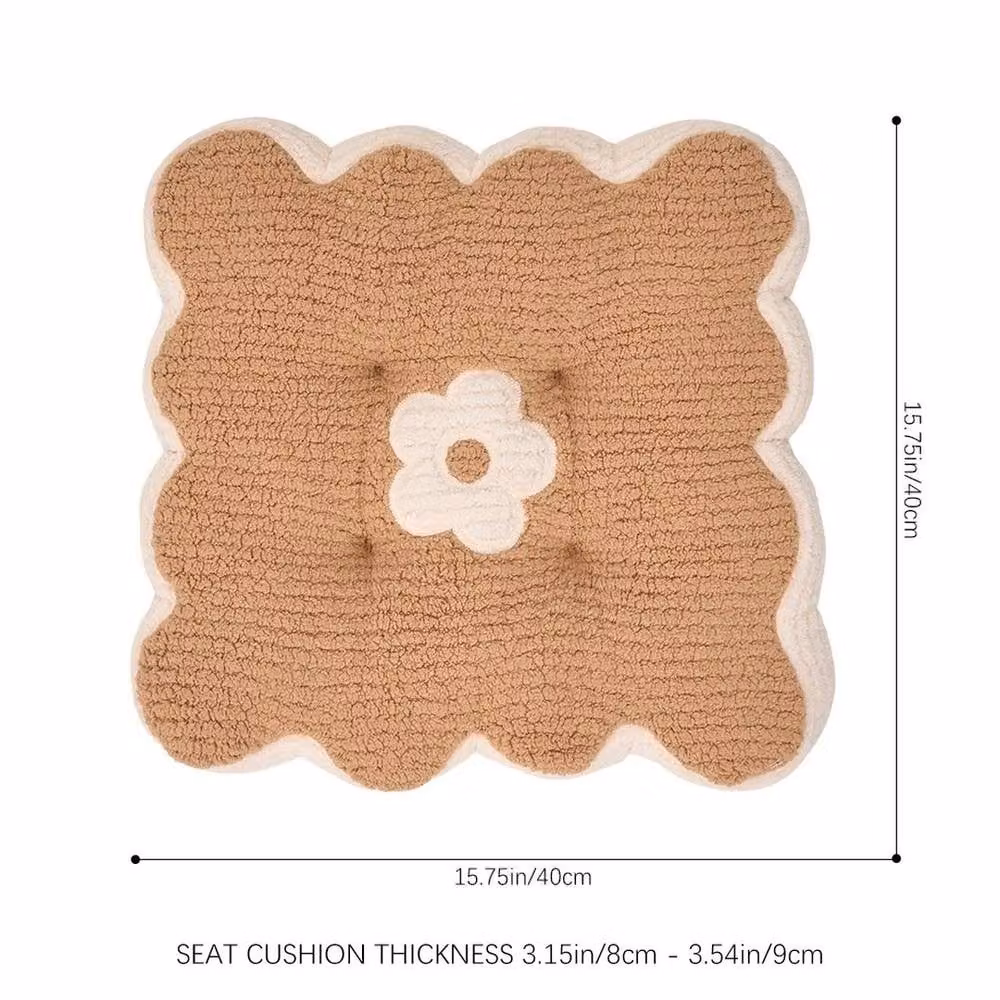 Kelvenix Plush Cotton Dining Chair Seat Pads in Brown, W: 100 cm x L: 190 cm