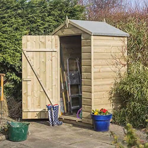 Rowlinson Oxford Timber Garden Shed with Single Door in Brown, W: 130 cm, D: 94 cm, H: 195 cm – 2