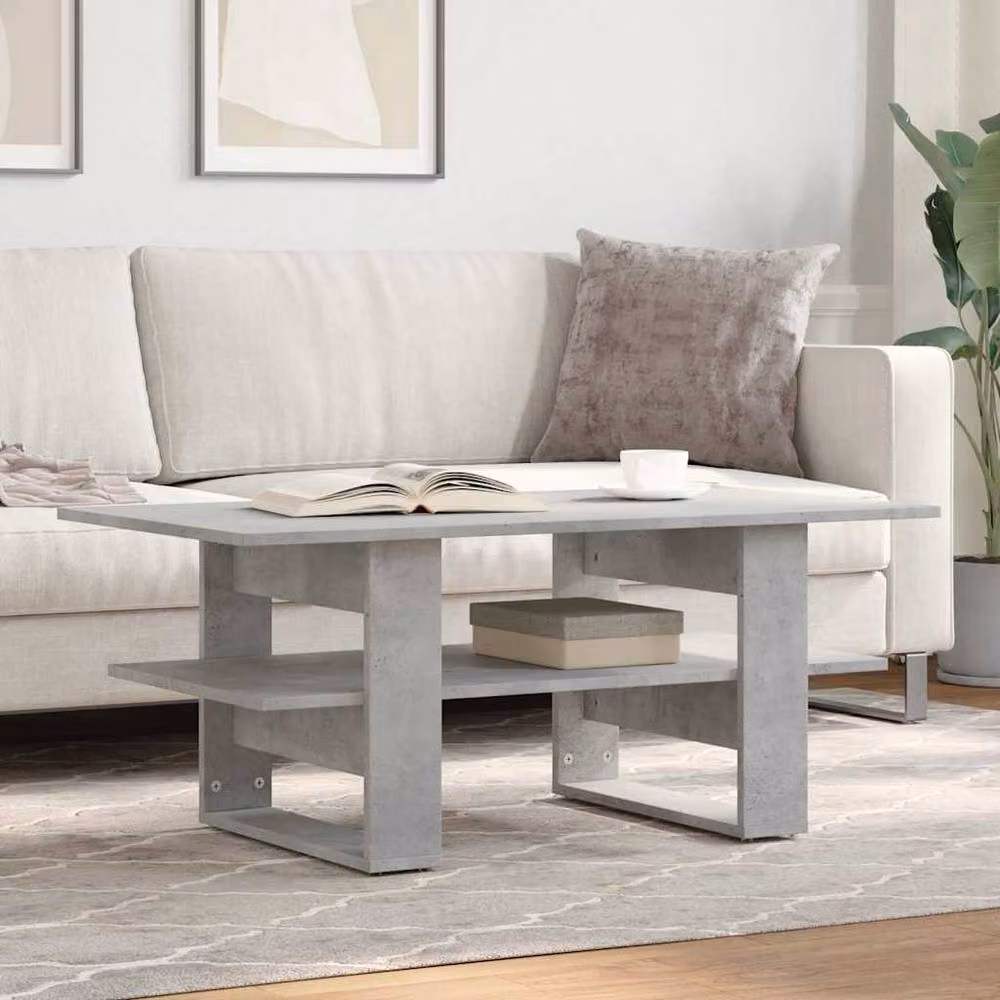 Berkfield Home Decorative Coffee Table in Concrete Grey, W/D/H: 102 x 55 x 42 cm – 2