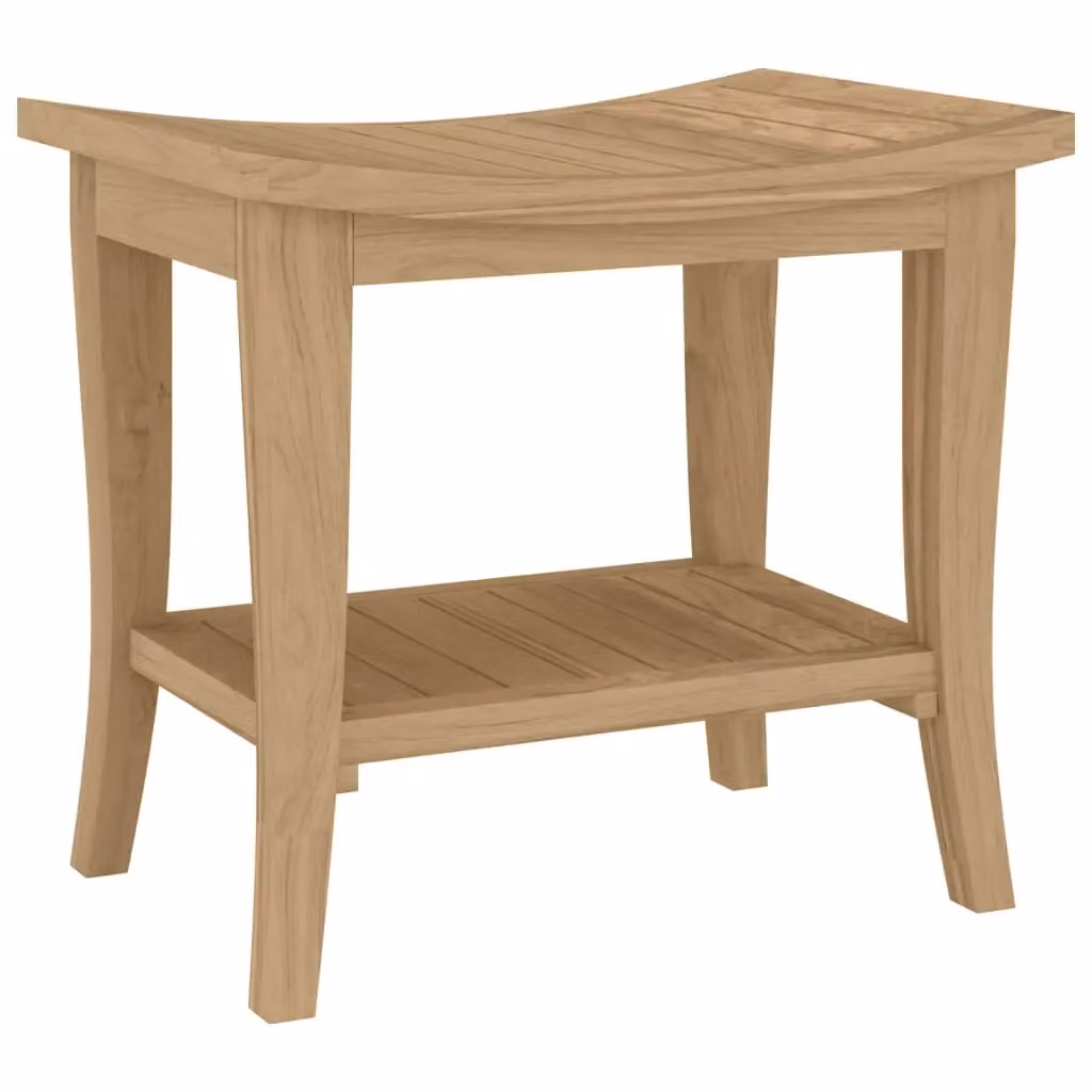 Berkfield Home Brown Teak Solid Wood Bathroom Side Table W/D/H: 50 x 35 x 45 cm – 2