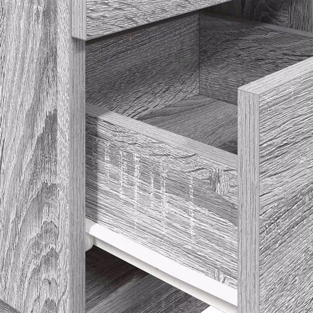 Berkfield Home Durable Bedside Cabinet with 2 Drawers, Grey Sonoma, W/D/H: 36 x 36 x 68 cm – 3