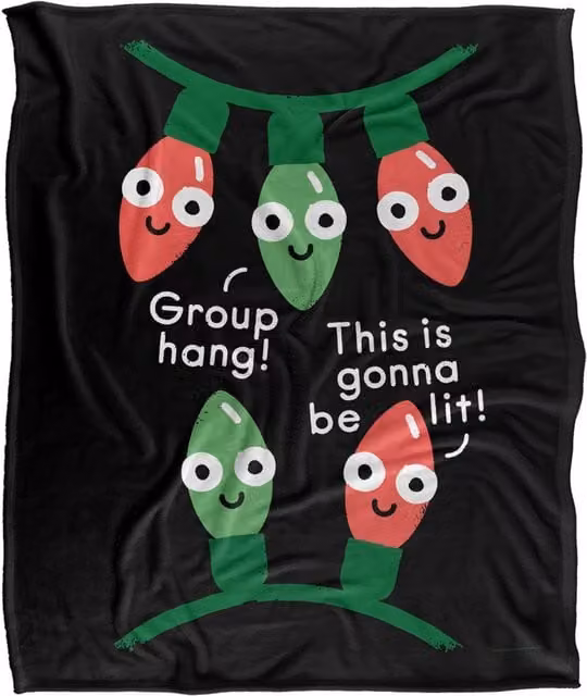 Bcreative David Olenick A Delightful Holiday Super Soft Fleece Throw Blanket, White, W/D/H: 152 x 127 cm – 6