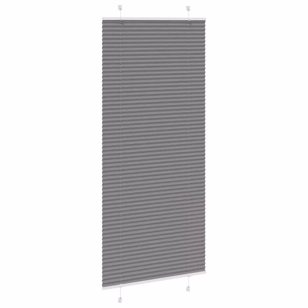 Berkfield Home Single Pleat Polyester Blind in Anthracite, W/H: 84.4 x 200 cm