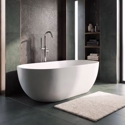 Balterley Crea Bath in White, W: 166.5 cm, D: 78 cm, H: 53 cm – 4