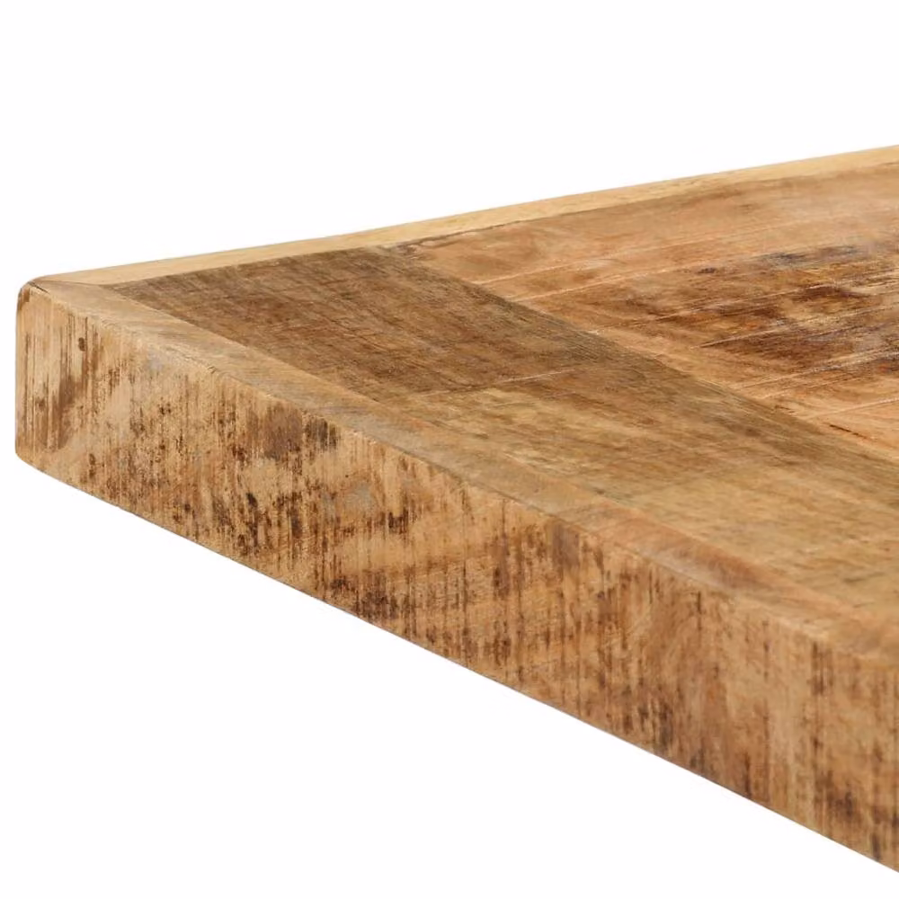 Berkfield Home Rectangular Dining Table in Brown Solid Rough Mango Wood W/D/H: 140 x 70 x 75 cm – 3